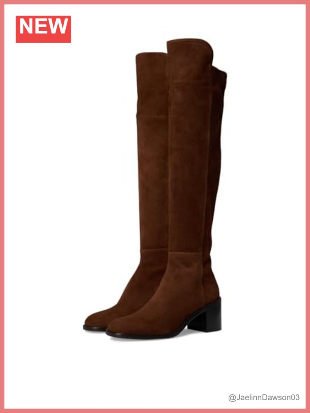 Knee High Leather Pull-On Block Heel Boots Women's